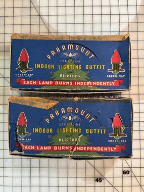 Vintage 1950s Paramount Christmas Tree Lights Lot of 2 RED